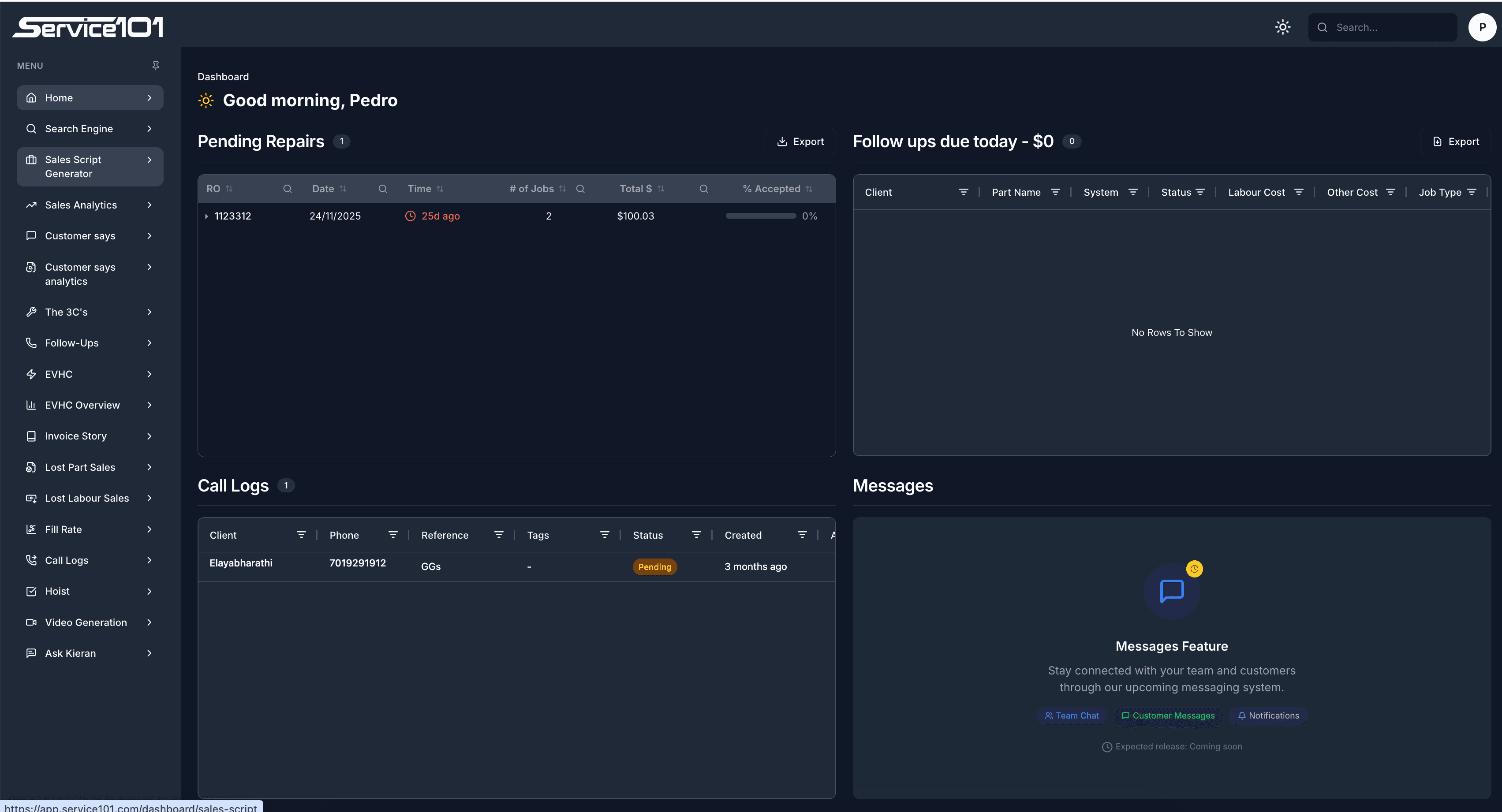 Service101 - Screenshot 1