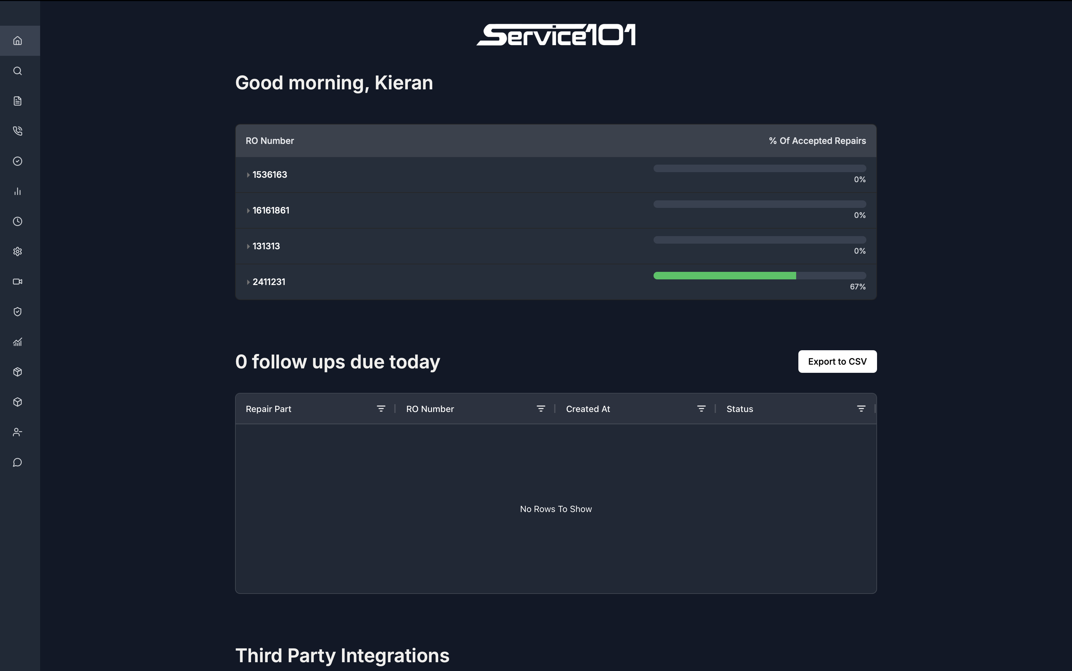 Service101 Web Application